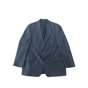 CHAPS Ralph Lauren Mens Charcoal‎ Pinstripe Wool Blazer Jacket 2 Button